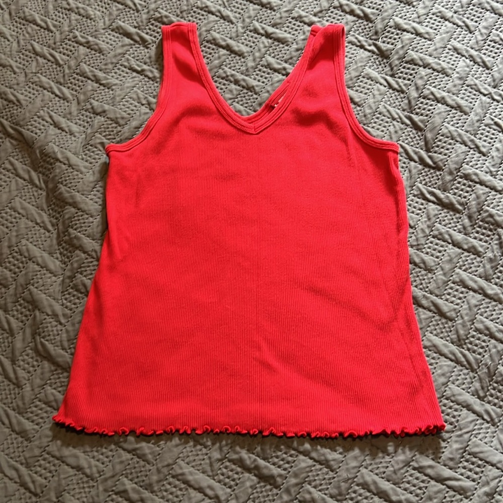 Levi’s : Red Ribbed Tank - XL - Picture 5 of 9